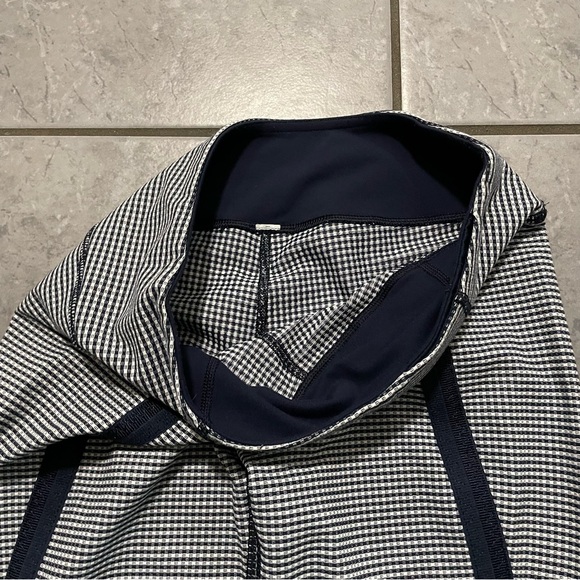 Lululemon Coast To Class Pant Gingham Blue Black White Checkered Leggings | Sz 4 - Picture 5 of 13